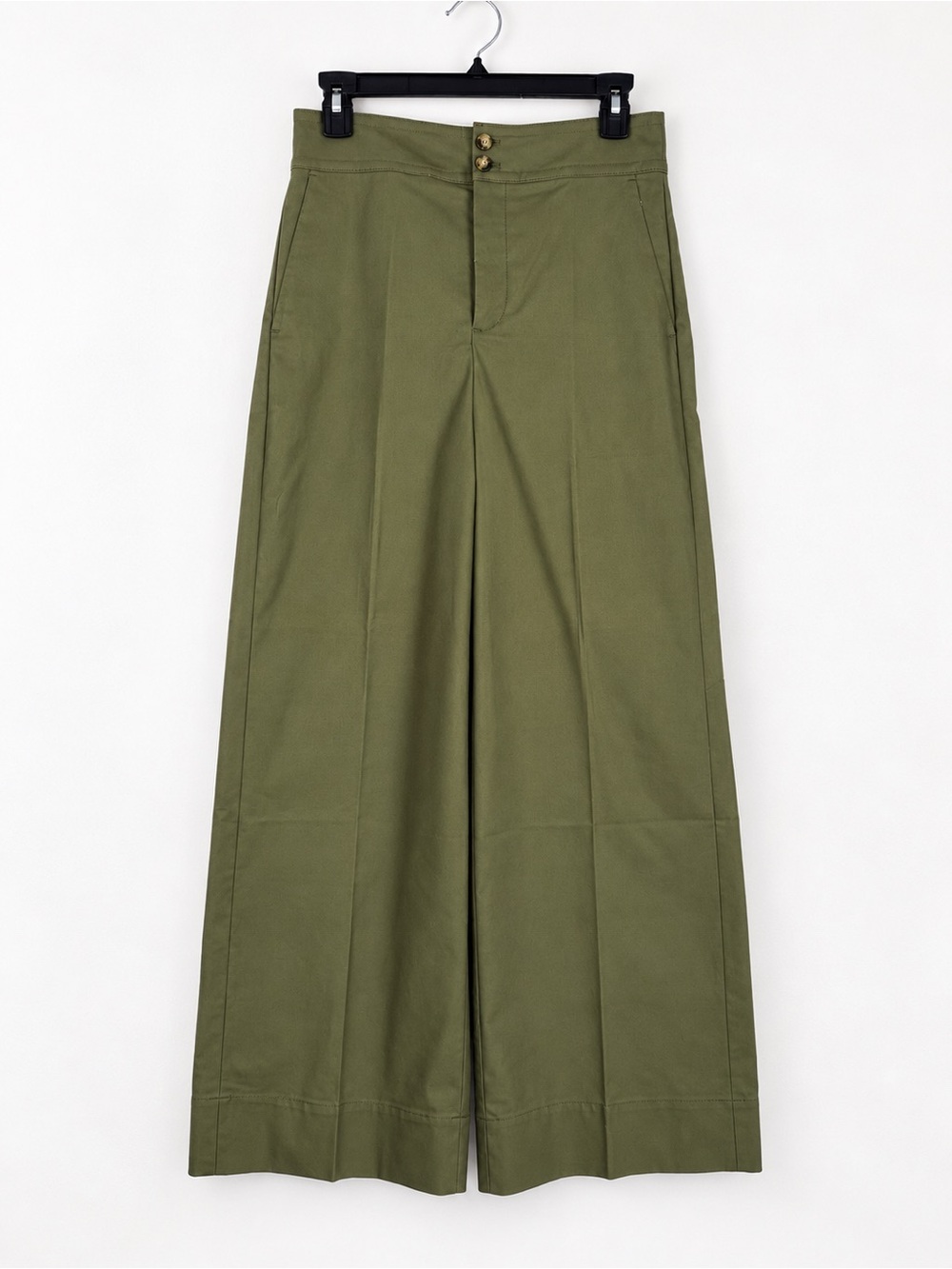 J.Crew Olive Green High Rise Wide Leg Trouser Pants 6